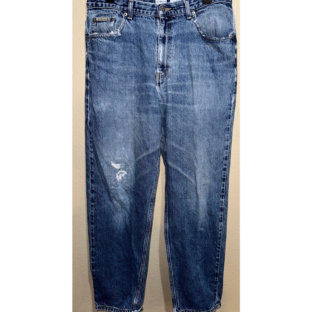 Vintage Calvin Klein Jeans 34x30 Distressed Blue Denim